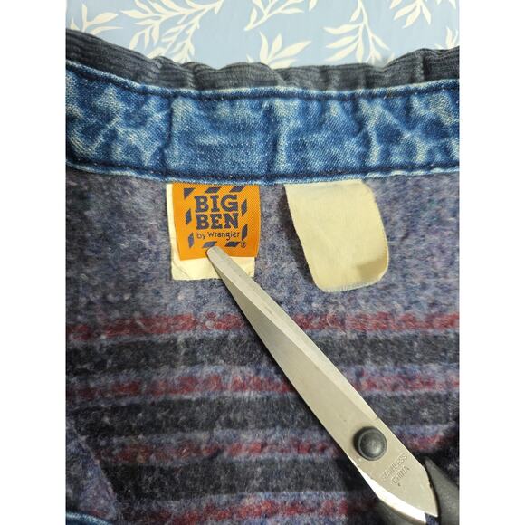 VTG Wrangler Big Ben Mens Barn Chore Coat Corduroy Collar Lined Distressed U.S.A - Picture 4 of 16